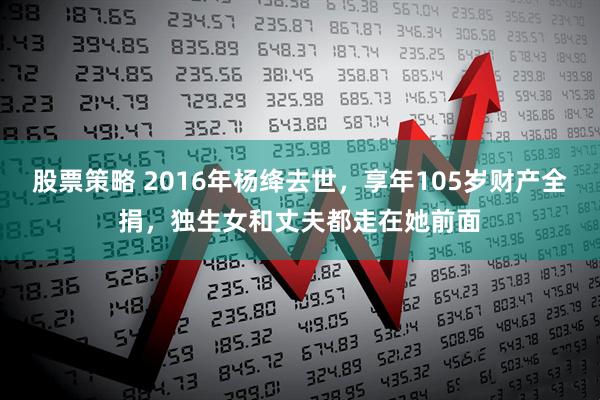 股票策略 2016年杨绛去世,享年105岁财产全捐,独生女和丈夫都走在她前面